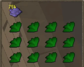 Inventory detail showing marrentill and a growing stack of purple Mox paste in the first slot.